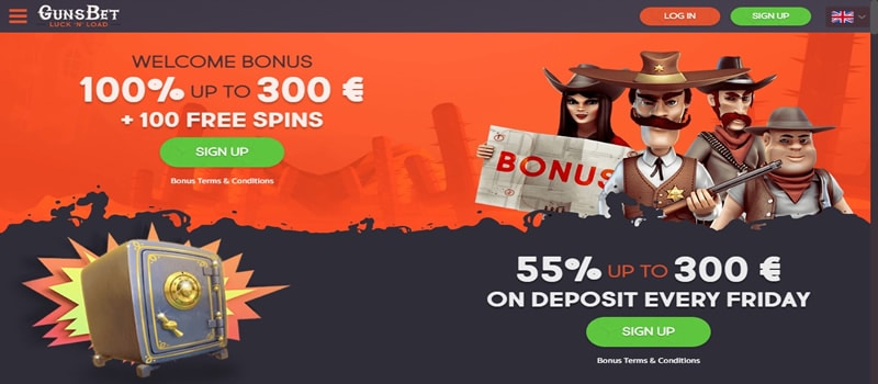 gunsbet casino bonuses