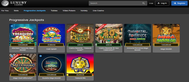 luxury casino progressive jackpots