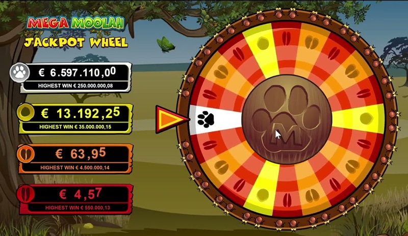 jackpot wheel - mega moolah